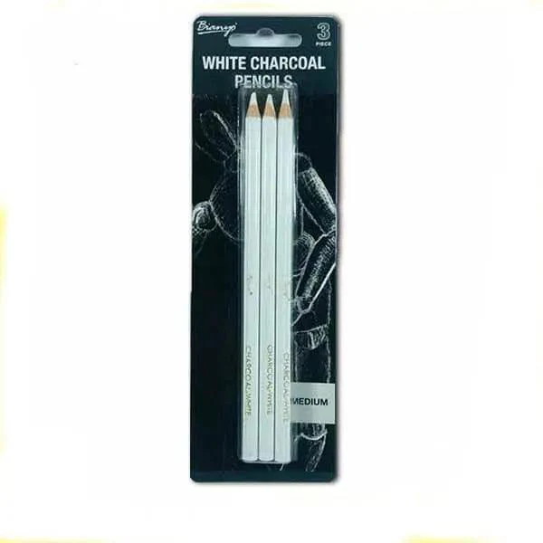 Keep Smiling White Charcoal Pencil Pack Of 3