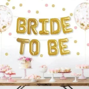 Bride To Be Foil Balloon Set – Gold/Silver